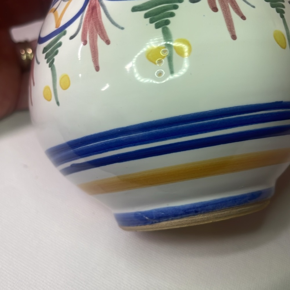 De La Cal Barriera Puente Spanish Art Pottery Pitcher # 58 4.5" Hand Painted - Picture 5 of 6